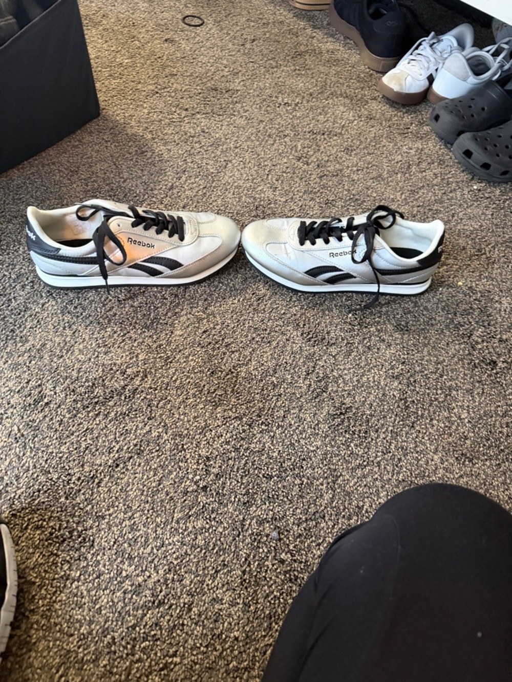 Reebok White and Black Retro Low-Top Trainers